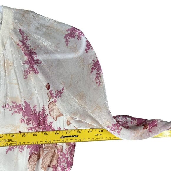 Lauren Conrad Womens M Floral Chiffon Tiered Ruffle Dress Feminine Cottagecore - Picture 11 of 16